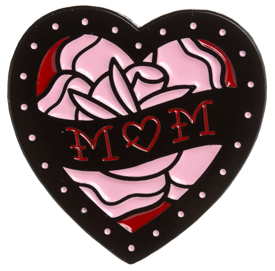 Sourpuss Mum Heart Enamel Pin