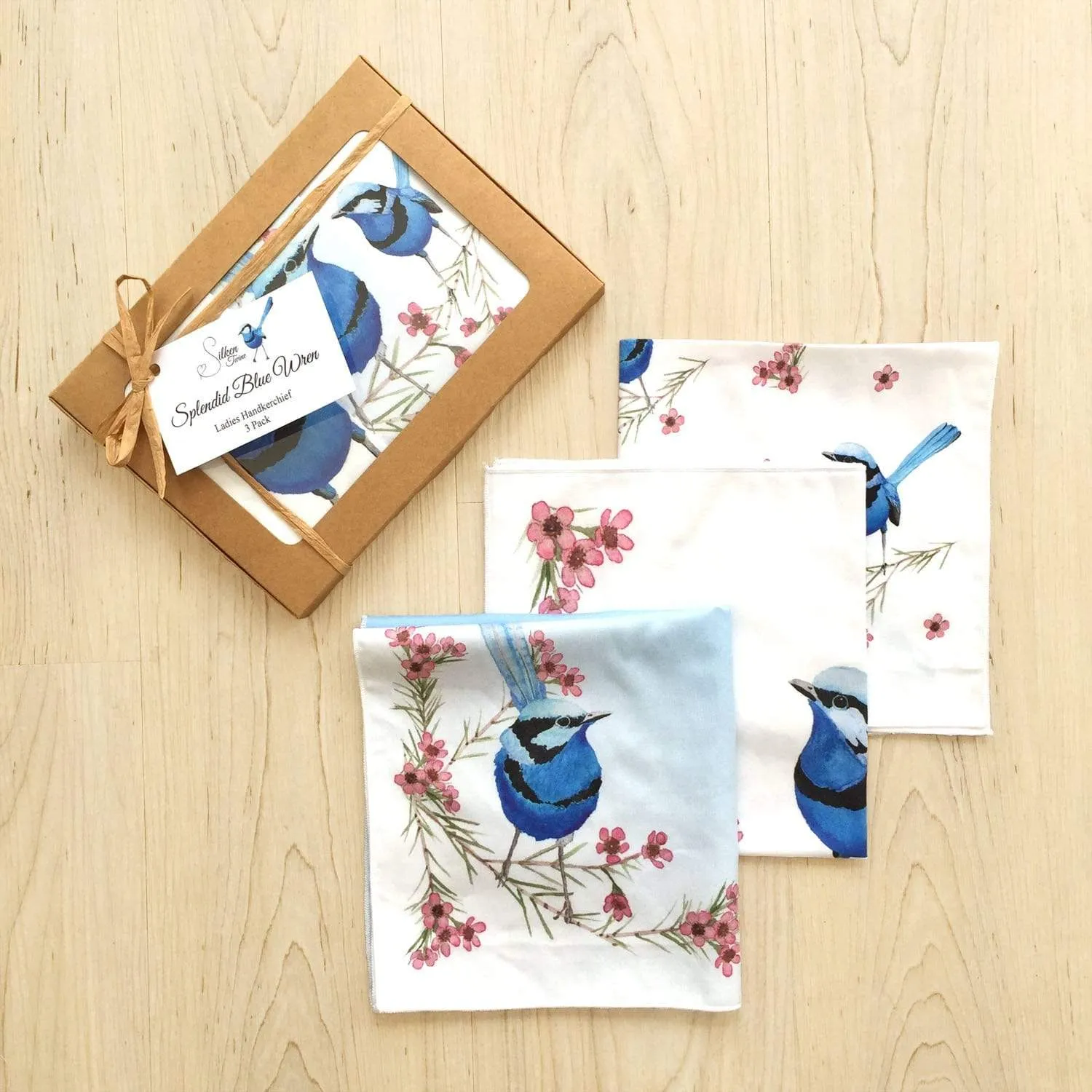 Splendid Blue Wren Handkerchief 3 pack