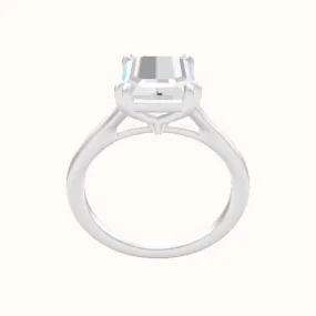 Split Cathedral Engagement Ring With Double Prongs Head