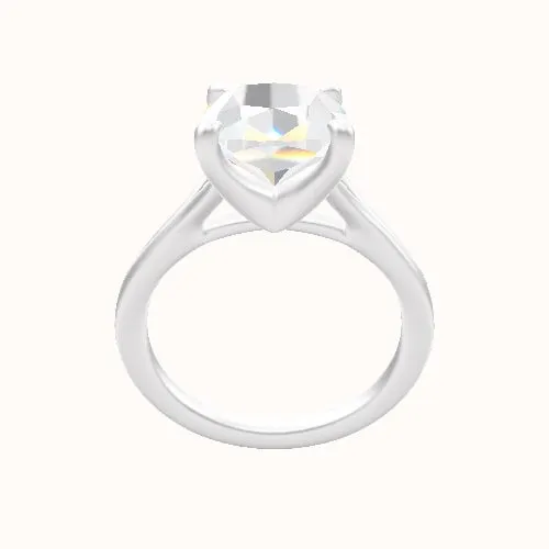 Split Cathedral Engagement Ring With Four Prong Head