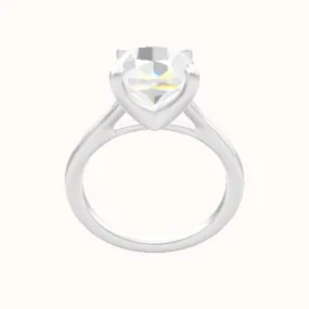 Split Cathedral Engagement Ring With Four Prong Head