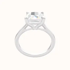 Split Cathedral Engagement Ring With Standard Four Prong Head