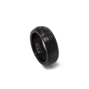 Stainless St. Black IP Ring