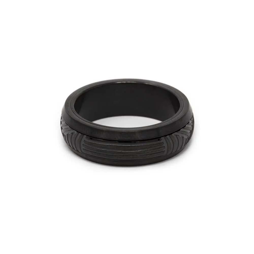 Stainless St. Black IP Ring