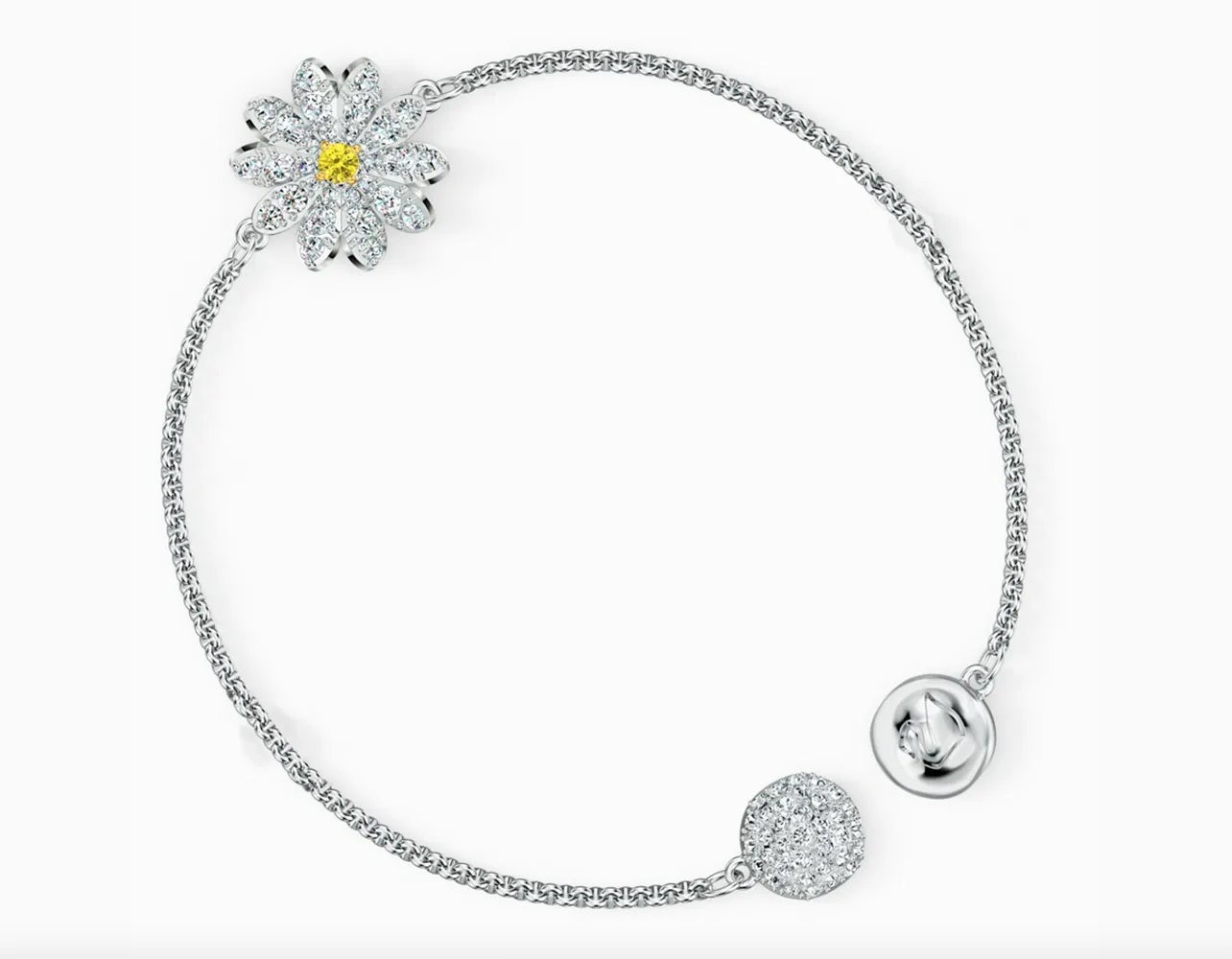 Swarovski REMIX COLLECTION FLOWER STRAND, White, Rhodium, Medium -5520651