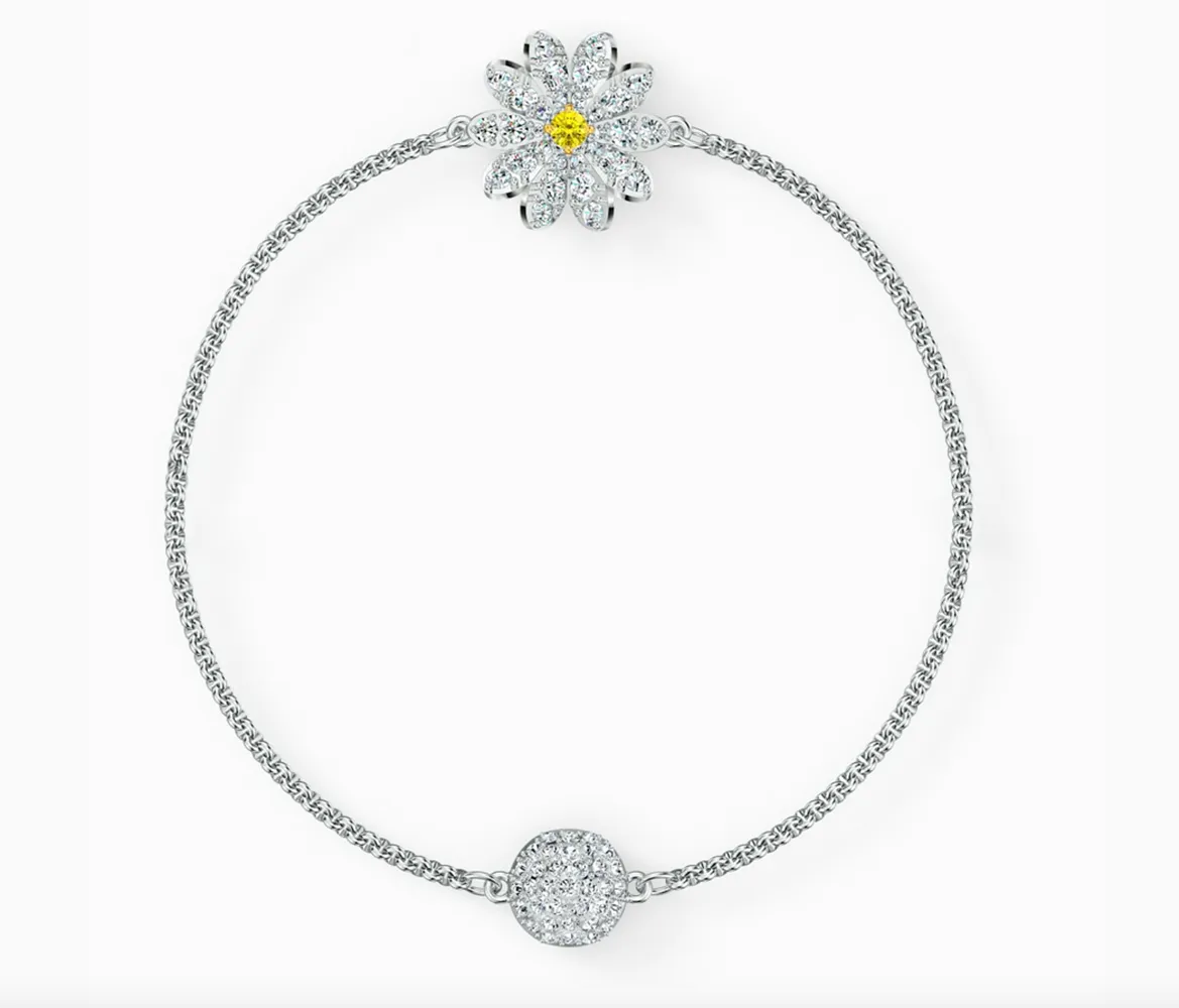 Swarovski REMIX COLLECTION FLOWER STRAND, White, Rhodium, Medium -5520651