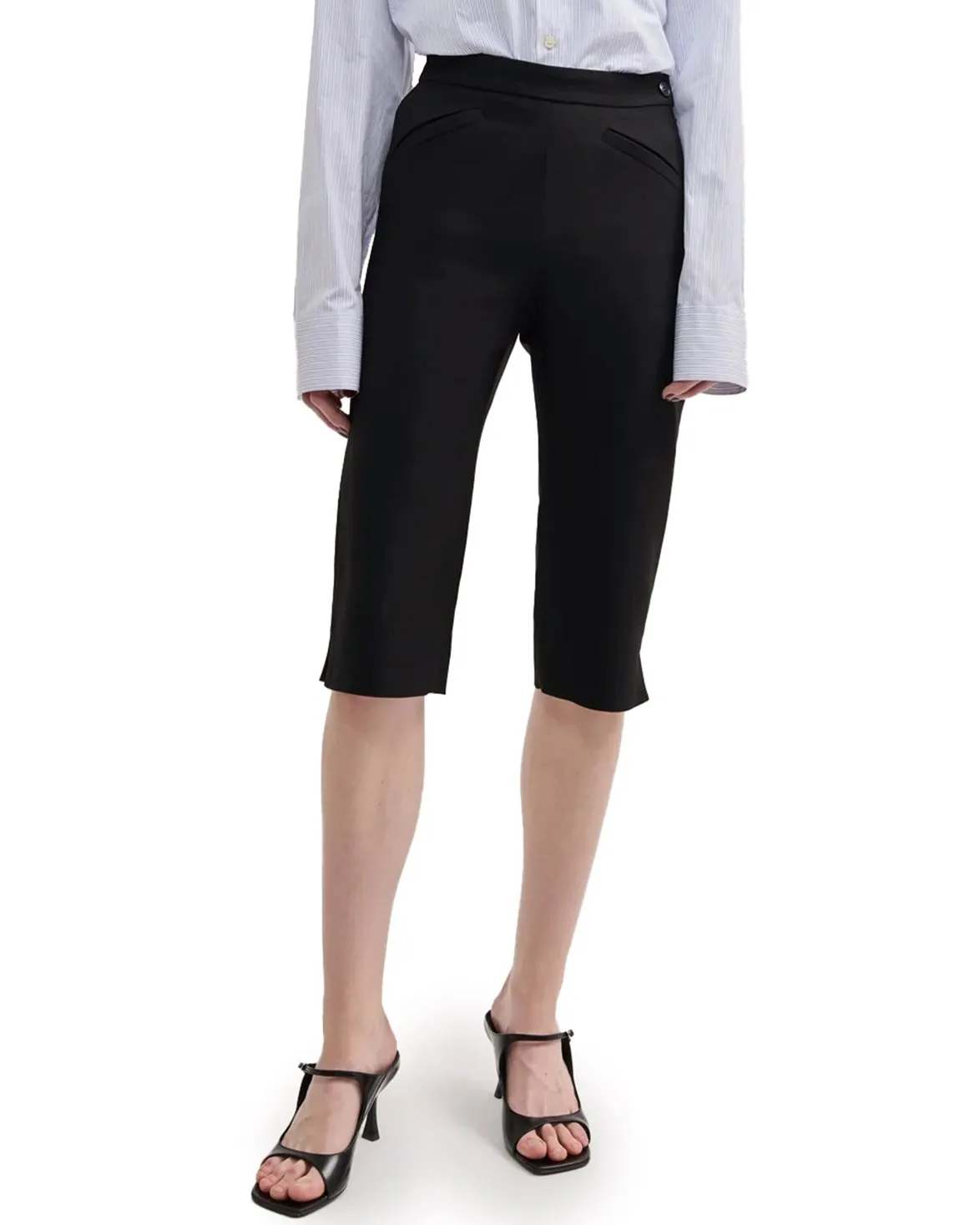 Teurn Studios Tailored Capri Pants Black