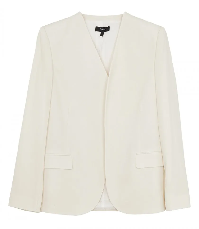 THEORYCOLLARLESS BLAZER IN GOOD WOOL