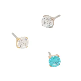 threadless: 2.5mm Tiffany Prong-Set Brilliant-Cut Gem End in Gold