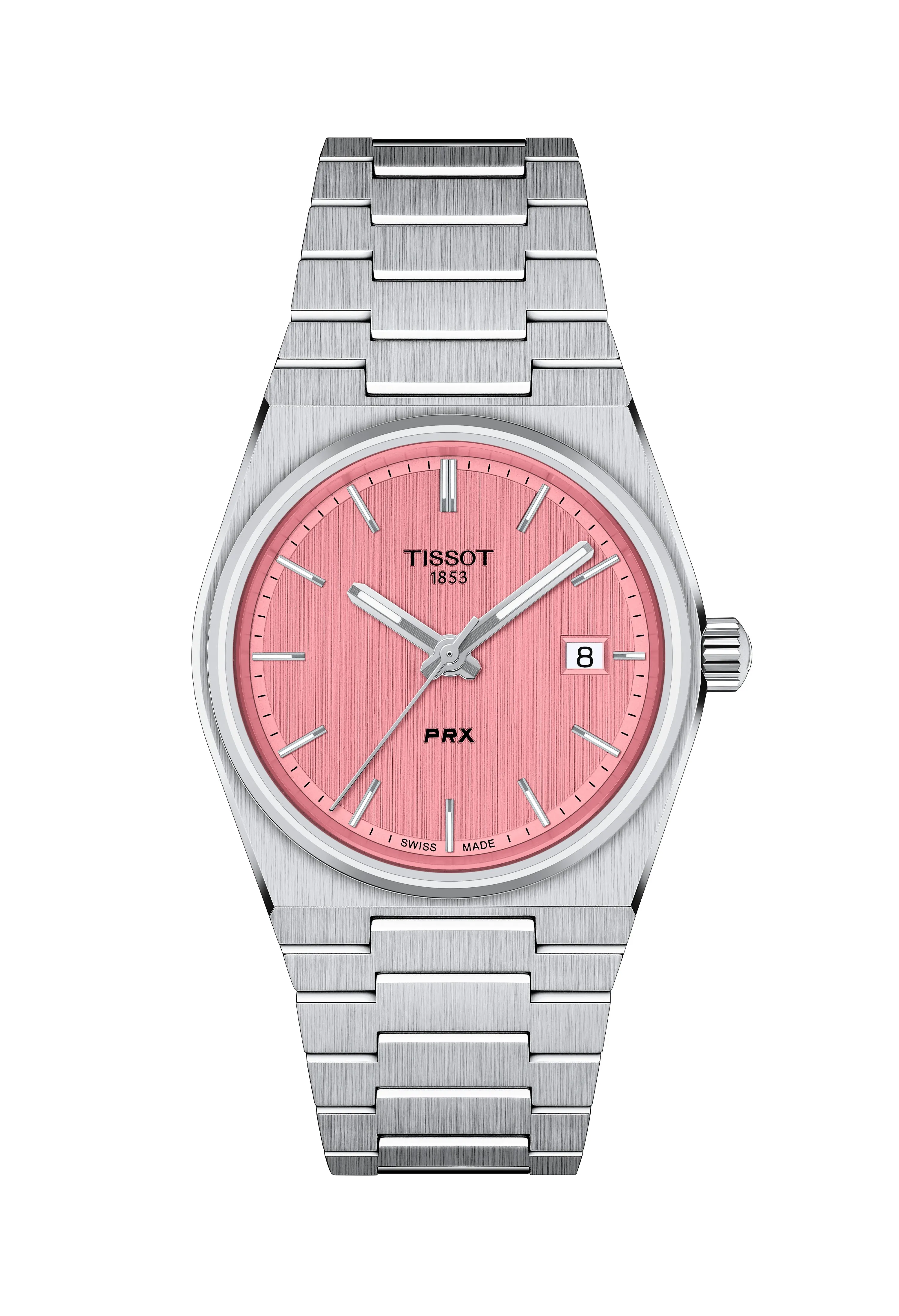 Tissot Ladies PRX 35mm Pink Dial Quartz Watch Stainless Steel