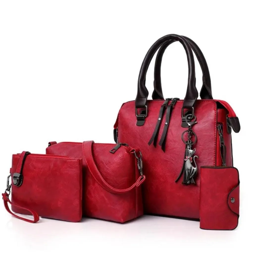 Women Composite Bag Luxury Leather Purse and Handbags 6010