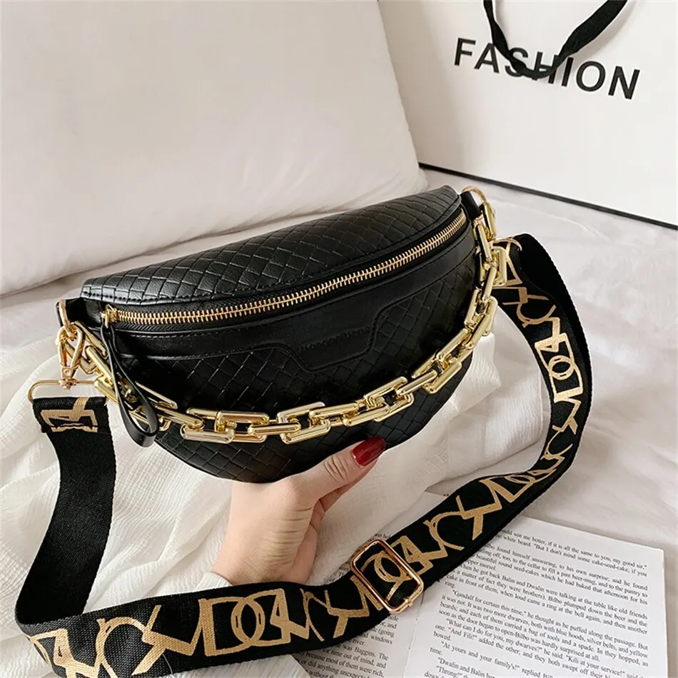 Women's Fashion Chain with Wide Strap Luxury Designer Waist Pack Bags