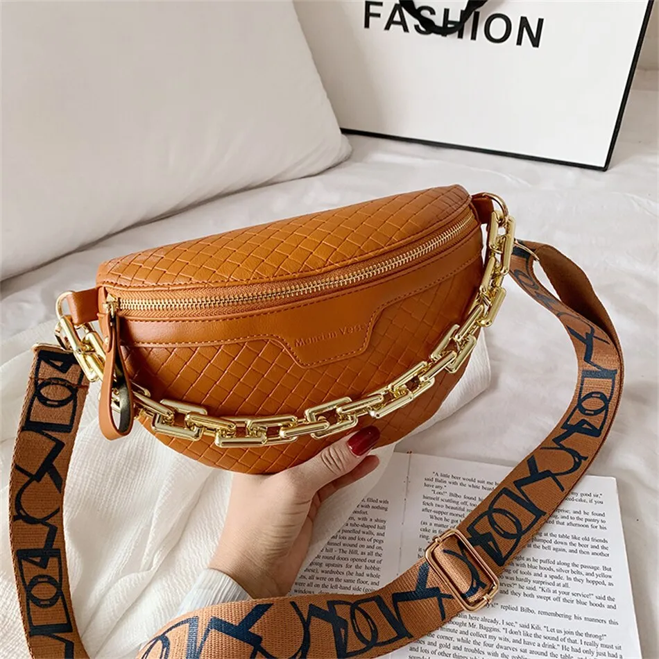 Women's Fashion Chain with Wide Strap Luxury Designer Waist Pack Bags