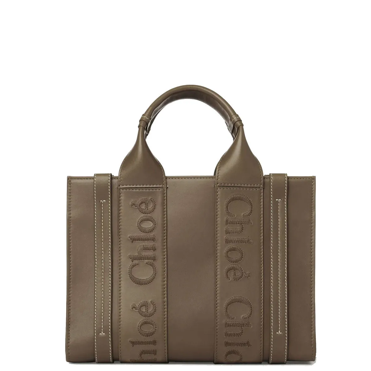 Woody Tote Small Leather, Army